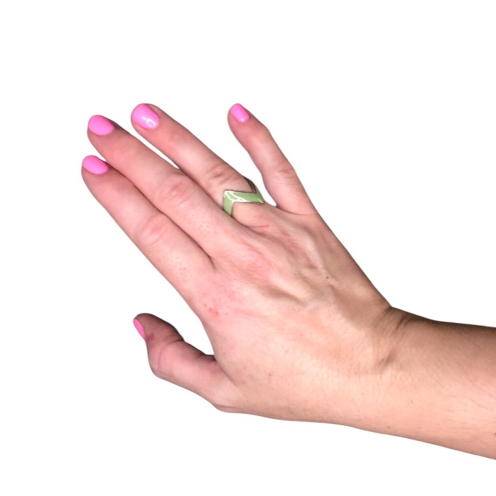 Blue and Green Chevron Ring. (listing for just one) pick your color.